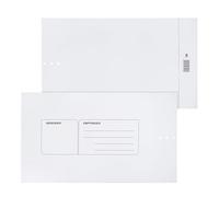 ÖKI Lot de 10 enveloppes d'expédition pliables WP80 en papier kraft avec impression « expéditeur/récepteur », 240 x 415 mm, soufflet latéral et fond 50 mm, 120 g, blanc