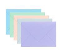 ÖKI Enveloppes Lot de 10 B6 125 x 176 mm Pastel – Bleu, Vert, Pêche, Gris, Violet