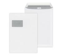 ÖKI Lot de 10 pochettes C4 avec bande adhésive, fenêtre gauche, 229 x 324 mm, 90 g, blanc