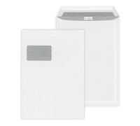 ÖKI Lot de 50 enveloppes C4 avec bande adhésive, fenêtre à gauche, 229 x 324 mm, 90 g, blanc