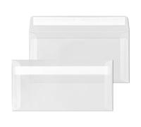 ÖKI Lot de 50 enveloppes transparentes C5/6 avec bande adhésive - 110 x 220 mm - 100 g - Blanc transparent