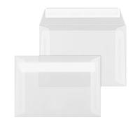 ÖKI Lot de 50 enveloppes transparentes C6 avec bande adhésive - 114 x 162 mm - 100 g - Blanc transparent