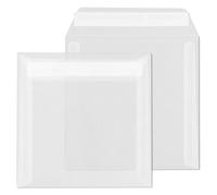 ÖKI Lot de 50 enveloppes transparentes carrées avec bande adhésive - 160 x 160 mm - 100 g - Blanc transparent