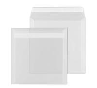ÖKI Lot de 50 enveloppes transparentes carrées avec bande adhésive - 220 x 220 mm - 100 g - Blanc transparent