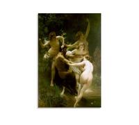 OEKOJK Poster William Adolphe Bouguereau Nymphes et Satyre - Décoration murale à suspendre pour chambre à coucher - 50 x 75 cm