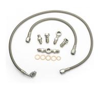 Öl-zulauf Turbo Conduite Kit pour Flex en Acier Huile Dash4 AN4 Turbo AN4 Vis Creuse Ölrestriktor pour Wrx Sti I Mems Evo GTR Garrett GT25 TDO4 TDO5 TD06 10100065