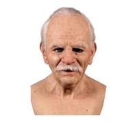 Oellinx Masque d'Halloween effrayant masque de vieil homme en latex souple masque d'Halloween Costumes de fête Fantaisie Robe (B)