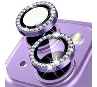 Oelrstfe Caméra Arrière Protection pour iPhone 13/13 mini Verre Trempé,Pailleté Protecteur Objectif Lentille,9H Dureté HD Définition Anti-Rayures Ultra Résistant D'objectif Camera Protector,Violet