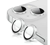 Oelrstfe Caméra Arrière Protection pour iPhone 13/13 mini Verre Trempé,Protecteur Objectif Lentille,9H Dureté HD Définition Anti-Rayures Ultra Résistant D'objectif Lens Camera Protector,Argent