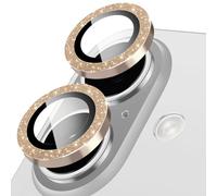 Oelrstfe Caméra Arrière Protection pour iPhone 16/16 Plus Verre Trempé,Pailleté Protecteur Objectif Lentille,9H Dureté HD Définition Anti-Rayures Ultra Résistant D'objectif Lens Camera Protector,Doré