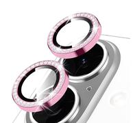 Oelrstfe Caméra Arrière Protection pour iPhone 16/16 Plus Verre Trempé,Pailleté Protecteur Objectif Lentille,9H Dureté HD Définition Ultra Résistant Anti-Rayures Lens Camera Protector,Rose