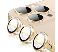 Oelrstfe Caméra Arrière Protection pour iPhone 16 Pro/16 Pro Max Verre Trempé,Protecteur Objectif Lentille,9H Dureté HD Définition Anti-Rayures Ultra Résistant D'objectif Lens Camera Protector,Doré