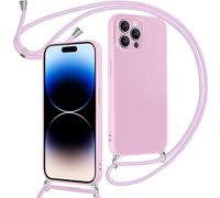 Oelrstfe Coque pour iPhone 13 Pro Max avec Cordon, Collier Réglable Téléphone Étui de Protection Ultra Mince Silicone TPU Antichoc Souplesse Anti-Rayures Bumper Lanyard Case pour 13 Pro Max, Viole