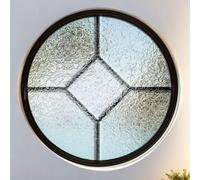 oeLucrv Fenêtre Ronde Pivotante en Aluminium Et Verre Trempé pour Abri De Jardin, Hublot Rond avec Poignées, pour La Décoration Intérieure (Noir, 60 cm)