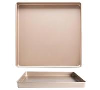 OELZWVN 11in Plaque de Cuisson, Rectangulaire Doré Plaque de Cuisson Antiadhésive, 28 x 28 x 3,6 cm Plaque Patisserie Pour four, pain, pizza, outils de cuisson