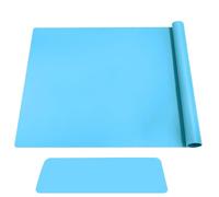 OELZWVN Grand Tapis en Silicone 70 x 50 cm, Bleu Lac, pour Résine époxy, Tapis de Peinture pour Enfants, Tapis de Cuisson en Silicone Multi-usages, Antidérapant