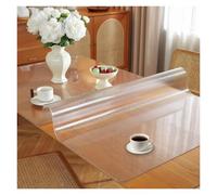 OELZWVN Nappe Effet Givré Épaisse, Protection de Table Effet Givré 1,5 mm, 70x110cm, avec Bords Biseautés, Protection de Table en PVC, Antidérapante, Résistante aux Rayures