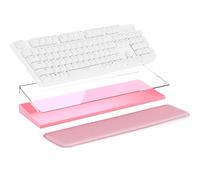 OELZWVN Plateau pour Clavier en Acrylique Transparent pour Ordinateur Incliné avec Boîte de Rangement, Support pour Clavier pour Un Bureau Bien Rangé, Rose