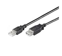 OEM SYSTEMS CC-100201-006-N-B Câble d'extension USB 2.0 Type A/Mâle vers Type A/Femelle Double Blindage AWG 24 en cuivre, Transfert de données 480 Mbit, Longueur 60 cm, Noir