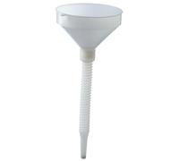 OEM Systems ENO008 Entonnoir en plastique avec courbe flexible pour usage alimentaire Ø 25 cm-03750, blanc