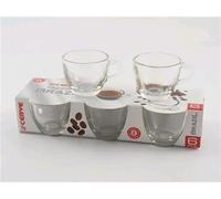 OEM SYSTEMS Set of 6 Glass Coffee Cups