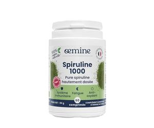 Oemine Spiruline 1000 - 60 Comprimés Vegan - Algue Super Nutritive, Richesse Vitale en B12, Fer, Vitamines & Protéines - Complément Alimentaire Vegan et Idéal pour les Sportifs
