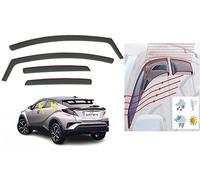 OEMM Lot de 4 déflecteurs d'air en Forme de Canal Compatible avec Toyota CH-R 5 Portes Crossover SUV 2016 2017 2018 2019 2020 Visières latérales en Verre Acrylique Déflecteurs de fenêtre CHR