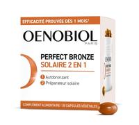 OENOBIOL 2-en-1 Autobronzant + Préparateur Solaire Perfect Bronze - 1 mois | Efficace dès le 1er mois sans soleil - Formule double action peau hâlée et préparée - Complément alimentaire 30 capsules