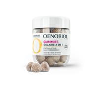 Oenobiol Gummies Solaire 2 en 1 – Préparateur solaire & Autobronzant – 60 gummies