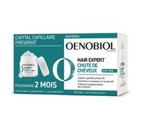 OENOBIOL - HAIR EXPERT Chute de cheveux Anti-Âge Préserve le capital capillaire, Favorise la croissance et densité, pigmentation des Complément alimentaire 2 x 60 comprimés Capsule(S) Douce(S) pc(s)