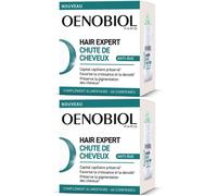 OENOBIOL - HAIR EXPERT Chute de cheveux Anti-Âge Préserve le capital capillaire, Favorise la croissance et densité, pigmentation des Complément alimentaire 60 comprimés Capsule(S) Douce(S) 2x60 pc(s)