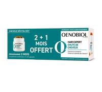 OENOBIOL HAIR EXPERT Chute de Cheveux LOT DE 3 - Formule concentrée Favorise la croissance Préserve densité des cheveux Complément alimentaire 3x60 capsules Programme mois Capsule(S) 60 pc(s)