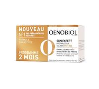 OENOBIOL SUN EXPERT Préparateur Solaire Anti-Âge - Efficacité Anti-Âge prouvée - Protection cellulaire renforcée - Favorise un hâle intense, éclatant - Complément Alimentaire 2x30 capsules - 2 mois