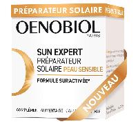 OENOBIOL SUN EXPERT Préparateur Solaire Peau Sensible - Protection cellulaire renforcée2 Favorise un hâle intense et éclatant Complément Alimentaire 30 capsules Programme 1 mois Capsule(S) pc(s)