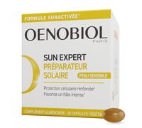 OENOBIOL SUN EXPERT Préparateur Solaire Peau Sensible - Protection cellulaire renforcée2 - Favorise un hâle intense et éclatant - Complément Alimentaire 30 capsules - Programme 1 mois