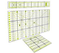 Oenothera 3 Pièces Transparentes Couture Règle, Règle Coudre Bricolage, Règles de Matelassage, Échelle Précise et Caractères Clairs, pour Outils de Couture, Rapiéçage, Bordure, Reliure