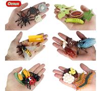 Oenux Simulation Luna papillon saumon fourmis Cycle de croissance de la vie animaux modèle figurines d'action éducatif Miniature enfants jouet set 34