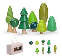 OESSUF Jouets d'arbre en Bois pour Enfants, Décoration Rustique de Forêt d'arbres de Tailles Assorties pour Gâteau, Maison et Chambre d'enfant, Jouets Montessori pour Garçons et Filles (Arbre)