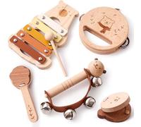 OESSUF Oursons Instruments de Musique pour Enfants dès 1 an Bébé Montessori Jouets en Bois dès 18+ Mois Musique Jouets pour Enfants Xylophone Tambourin Castagnettes Geburtstag
