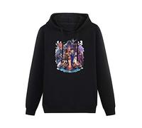 oeste Men's Cotton Hoodies Pullover Long Sleeve Sweatshirts Ace Attorney Professor Layton Vs Phoenix Wright Long Sleeve Sweatshirts Black L
