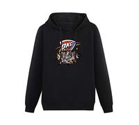 oeste Men's Cotton Hoodies Pullover Long Sleeve Sweatshirts Oklahoma City Thunder Long Sleeve Sweatshirts Black L