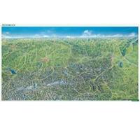 Österreich Panoramakarte, Sommer / Winter, Poster, Plano In Rolle, Freytag & Berndt
