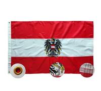 Österreichische Flagge mit adler 90 x 150 cm - Österreich Flagge mit Messing-Ösen 210D Nylon-Material mit Genähten Streifen Premium Flaggen Austrian flag