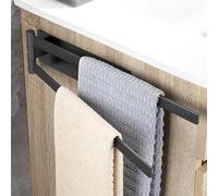 OETAMS Porte-serviettes de bain adhésif sans perçage noir pivotant à 180 °, porte-serviettes mural en acier inoxydable 304 porte-serviettes