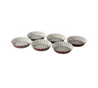 Oetker Ø 10 cm, set de 6, petits moules pour petits gâteaux sucrés, excellente conduction de la chaleur, aspect bicolore, (couleur : gris/rouge), quantité : 1 x 6er set