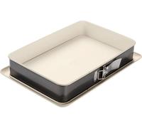 Oetker 38 cm, Moule à gâteaux avec protection anti-fuite, moule rectangulaire en acier avec revêtement anti-adhésif renforcé en céramique (couleur : crème/anthracite)