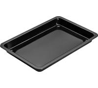 Oetker 42 x 29 cm BACK-IDEE, plaque à pizza carrée de grande longévité, pour des pizzas croustillantes au four, résistante à la chaleur & émaillée (couleur : noir)