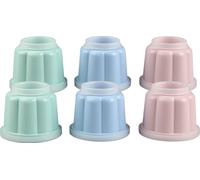 Oetker 6 moules à pudding avec couvercles 150ml, moules pour pudding et autres délicieux desserts de la série "Modern Baking - Retro Design", moules en plastique de haute qualité (couleur : rose/vert