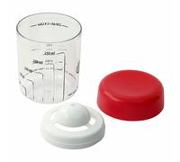 Oetker avec séparateur d'œufs Ø 8 cm, gobelet en 3 parties pour mesurer et mélanger les ingrédients, partie fonctionnelle pour séparer les jaunes et les blancs d'œufs, (couleur : transparent/rouge)
