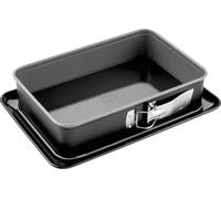 Oetker Moule à charnière rectangulaire avec fond émaillé 28 x 18 cm Fond émaillé, plaque à gâteaux carrée, pour petits gâteaux sur plaque, série Back-Idee Kreativ